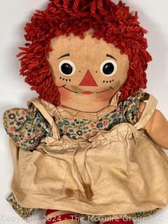 Two (2) Dolls Including Raggedy Ann by Knickerbocker and Clown 36"