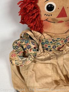 Two (2) Dolls Including Raggedy Ann by Knickerbocker and Clown 36"