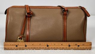 Dooney & Bourke Brown Pebbled Barrel Satchel Hand Bag