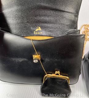 Three (3) Black Handbags Including Koret