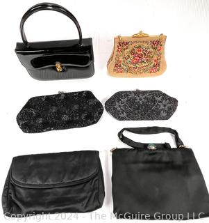 Six (6) Handbags Including Beaded Clutch Purses