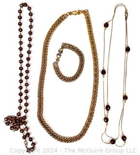 Three (3) Costume Jewelry Necklaces and a Bracelet