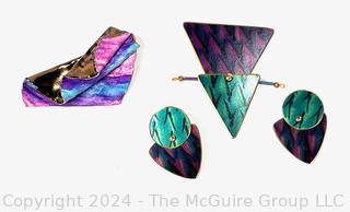 Retro Abstract Brooches and Earrings