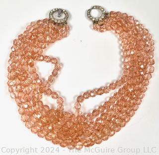 Six (6) Strand Cut Crystal Bead Necklace by Ledo 