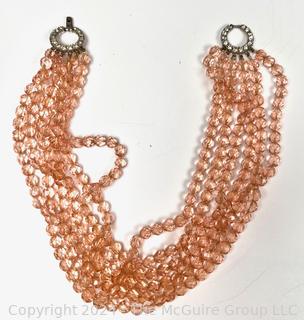 Six (6) Strand Cut Crystal Bead Necklace by Ledo 