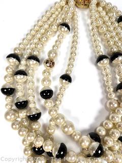 Multi Strand Faux Pearl Necklace By Tory Burch