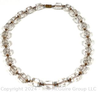 Clear Cut Crystal Glass Bead Necklace