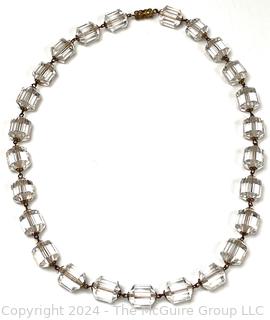 Clear Cut Crystal Glass Bead Necklace