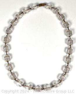 Clear Cut Crystal Glass Bead Necklace