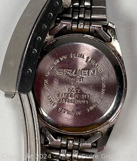 Gruen Women's Silver Tone Stainless Steel Blue Dial Wrist Watch