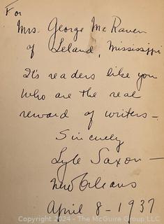 Four (4) Signed Books Including Old Louisiana by Lyle Saxon, The Flounder by Gunter Grass, The Angry Scar - The Story Of Reconstruction by Hodding Carter and Lee's Tigers - Louisiana Infantry in Northern Virginia by Terry Jones