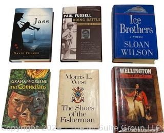 Six (6) Books Including Ice Brothers by Sloan Wilson, The Shoes of the Fisherman by Morris L. West, Jass by David Fulmer, The Comedians by Graham Greene, Doing Battle - The Making of a Skeptic by Paul Fussell 