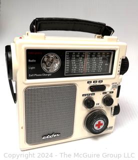 Three (3) Radios Including Red Cross Emergency Radio Fr250 Eton Hand Brand, Sony AM/FM & GE AM/FM. Clean Battery Cases