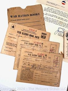 WW II Era Memorabilia including V-Mail and Food Ration Books