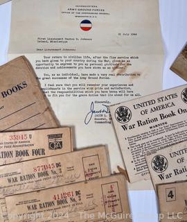 WW II Era Memorabilia including V-Mail and Food Ration Books