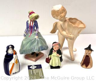 Five (5) Porcelain Figurines Including Royal Doulton Pantalettes & Sairey Gamp 