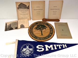 Collection of Vintage University Items Including Smith Pennant & Northampton School for Girls Seal  