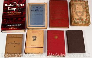 Eight (8) French, Italian and English Books on Opera and the Classics