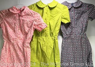 Six (6) Vintage Girl's Dresses and Uniforms Including Brownie, Girl Scout and Gym