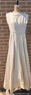 Vintage Gold Damask Evening Dress