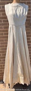 Vintage Gold Damask Evening Dress