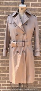 Women's Khaki Brooks Brothers Trench Coat with Liner Size 4