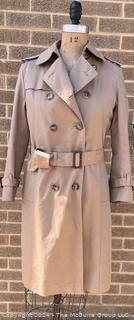 Women's Khaki Brooks Brothers Trench Coat with Liner Size 4