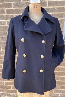 Navy Blue Wool J. Crew Peacoat Size S