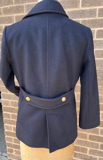 Navy Blue Wool J. Crew Peacoat Size S