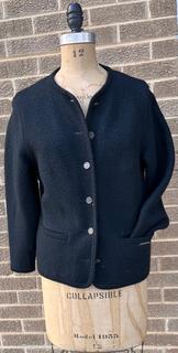 Black Boiled Wool Geiger Walking Jacket Size 36 Small