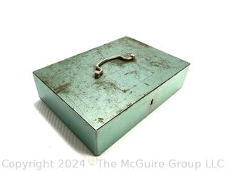 Metal Lock Box with Pens, Refills and Office Supplies