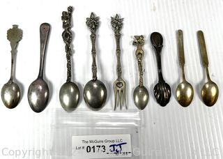 Nine (9) Souvenir Travel Spoons