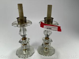 Two (2) Glass Table Lamps