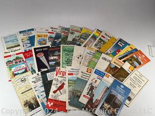 Collection of Gas Station Travel Road Maps: Shell, ESSO, Mobile, etc.