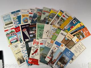 Collection of Gas Station Travel Road Maps: Shell, ESSO, Mobile, etc.