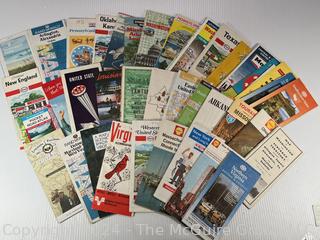 Collection of Gas Station Travel Road Maps: Shell, ESSO, Mobile, etc.