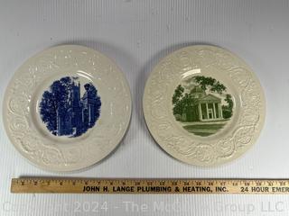 Two (2) Smith College Transferware Plates