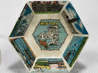 Group of Porcelain Items Including New York City Souvenir Bowl