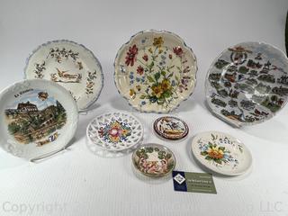 Selection of Souvenir and Hand-painted Ceramic Plates