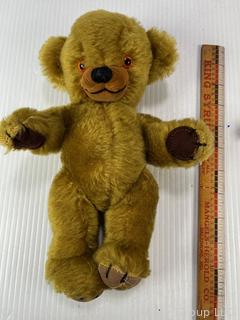 Merrythought Pose-able "Cheeky" Teddy Bear. Measures 12" 