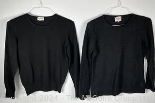 Two (2) Women's Black Sweaters by Rodier and Louisa Spagnoli, Small