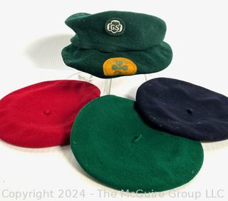 Five (5) Berets Including Girl Scout Uniform Hats