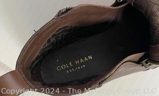 Two (2) Pairs of Women's Cole Haan Booties (5 1/2), Quilted Pillow and Longchamp Tote Handbag