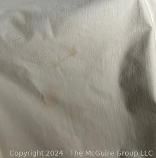 White Embroidered Tablecloth. Some Discoloration.  60 x 80"  