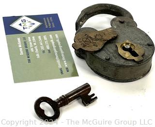 Working Brass Tumbler Lock with Skeleton Key 