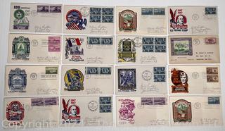 Selection of 16 Postal Cachet First-Day Covers (FDC's)