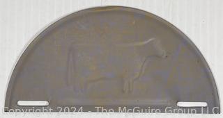 1930's Litho-Tin License Topper Milking Shorthorns Dairy Cattle Farm