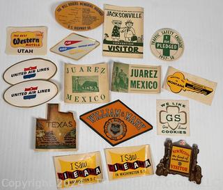 Vintage Promotional Stickers and Decals Including United Air Lines