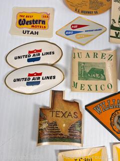 Vintage Promotional Stickers and Decals Including United Air Lines