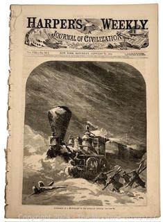 Original Copy of Harper's Weekly for January 23, 1864 with Civil War Coverage